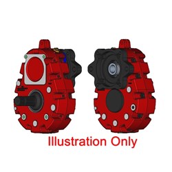 T33i PTO Drive 1:3.31 Ratio 6T 1 3/8" Straight Male Input SAE C Mount 15T 1" 16/32