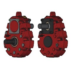 T33i PTO Drive 1:3.31 Ratio 6T 1 3/8" Straight Male Input 1 1/2" Male Output 3/8" Key