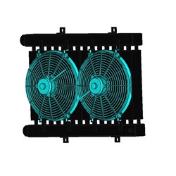 AIR COOLED Heat Exchanger DFM DFM22 12V DC Twin Fans 1 1/2" BSPP