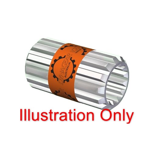 Male 23T 48mm DIN 5482 Female 14T 30mm 2 Mod DIN 5480 45mm Long